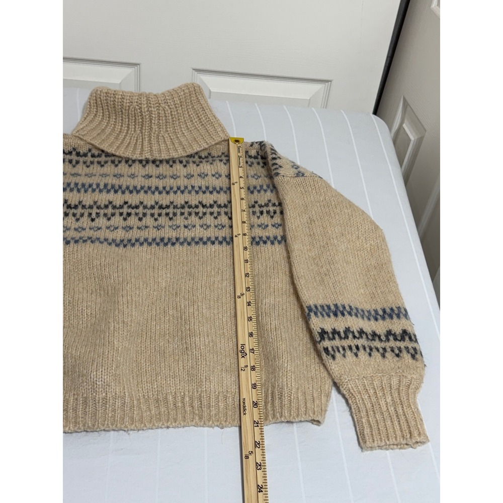 J. Crew Tan Fair Isle Wool Blend Turtleneck Sweater CKP458151535 - Picture 2 of 7